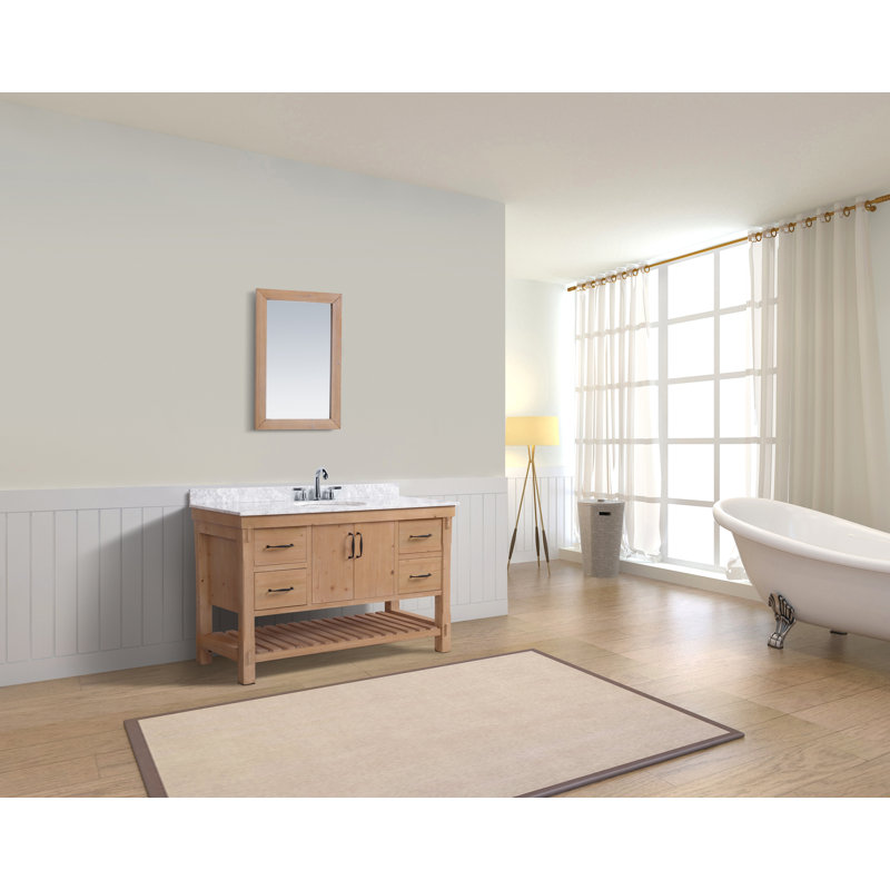 Three Posts™ Kordell 55'' Single Bathroom Vanity with Marble Top